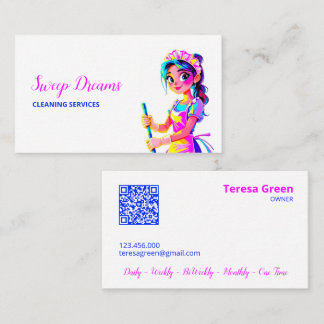 Tarjeta De Presentación Personalizado QR Housemaid Housekeeper