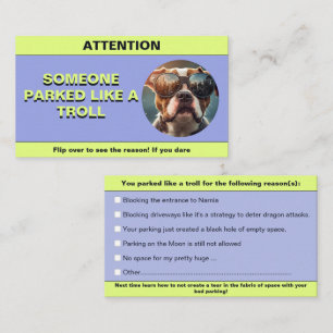 Tarjeta De Presentación Personalizar Parado como un troll, broma de estaci