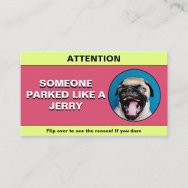 Tarjeta De Presentación Personalizar Parking Like a Jerry, broma de estaci