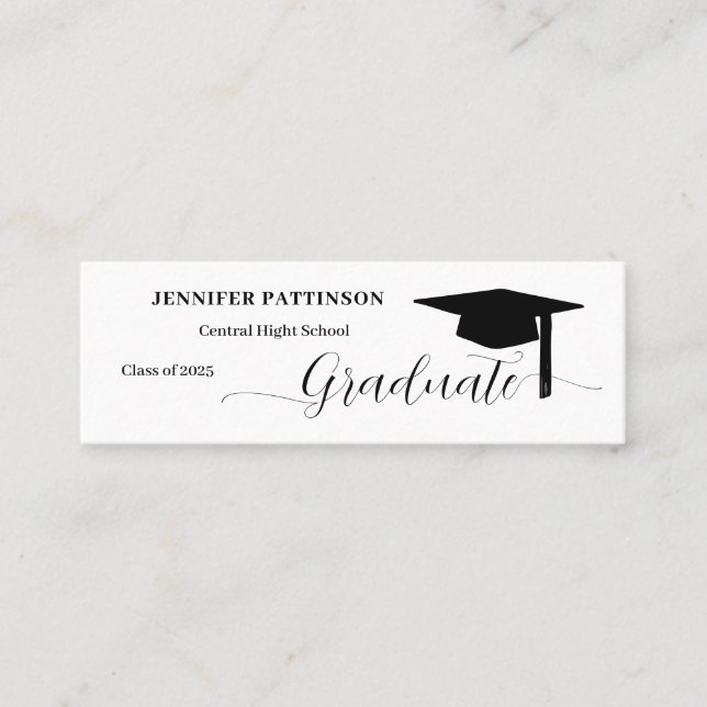 Tarjeta De Presentación Personalized Graduation Graduate Name (Anverso)