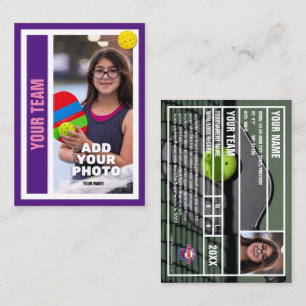 Tarjeta De Presentación Pickleball Player Trading Card - Royal Purple