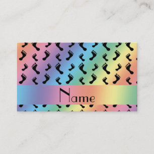 Tarjeta De Presentación Pies conocidos personalizados del arco iris