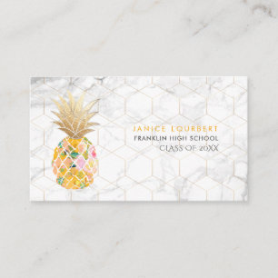 Tarjeta De Presentación PixDezines ALOHA PINEAPPLE/GOLDEN ROD/FAUX ORO