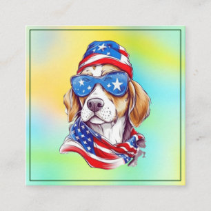 Tarjeta De Presentación Plantilla editable de perro del 4 de julio-66361