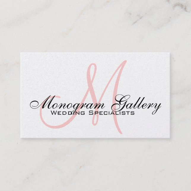 Tarjeta de presentación Platinum Pink Black Monogr (Anverso)