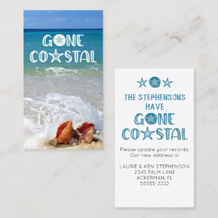Tarjeta De Presentación Playa Costera Inodorada Estanques de Ola Foto Movi