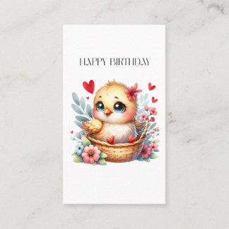 Tarjeta De Presentación Pollito de cumpleaños lindo.