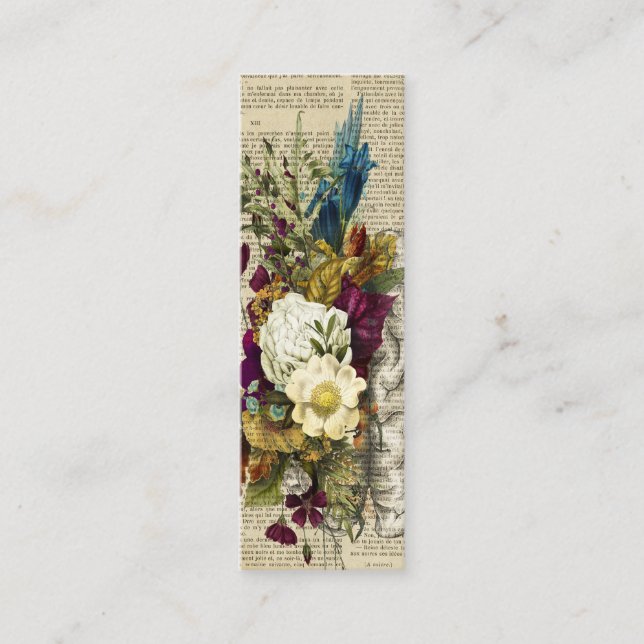 Tarjeta De Presentación poster de anatomía cerebral floral médica (Anverso)