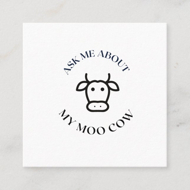 Tarjeta De Presentación pregúntame sobre mi vaca lunar (Anverso)