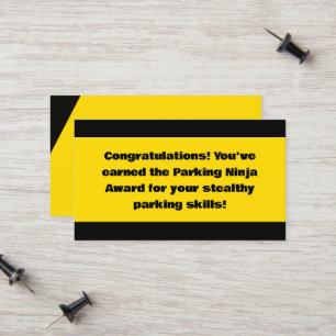 Tarjeta De Presentación Premio Parking Ninja