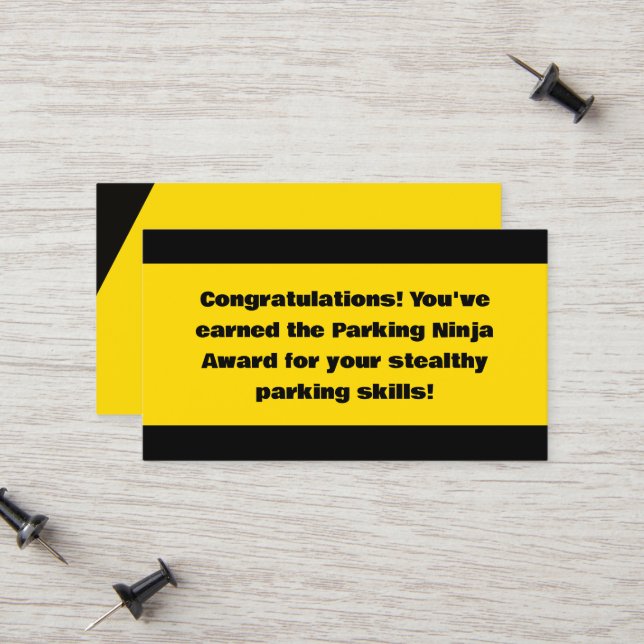 Tarjeta De Presentación Premio Parking Ninja (Anverso/Reverso In Situ)