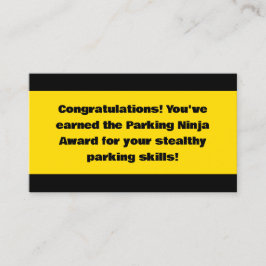 Tarjeta De Presentación Premio Parking Ninja