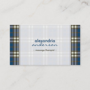 Tarjeta de presentación Preppy Plaid (azul marino)