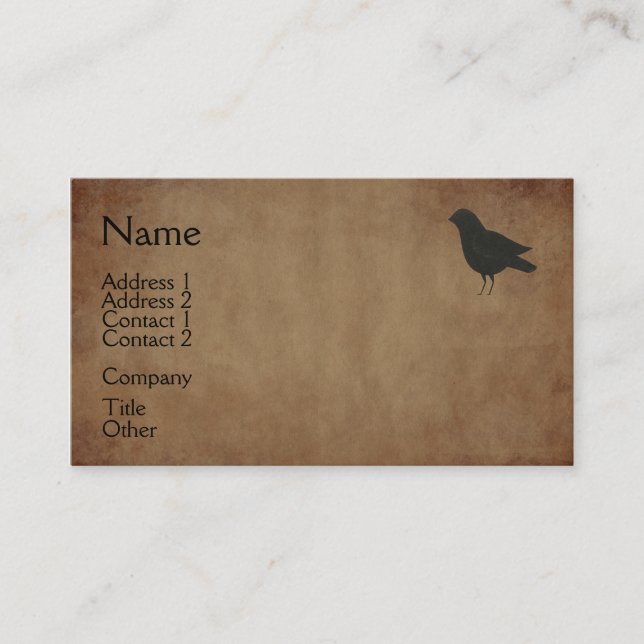 Tarjeta de presentación Primitiva Crow (Anverso)