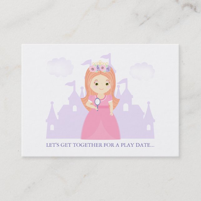 Tarjeta De Presentación Princesa y su fecha de juego mágica espejo (Anverso)