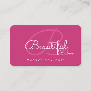 Tarjeta De Presentación pro pink contact-card / beauty salon monogram