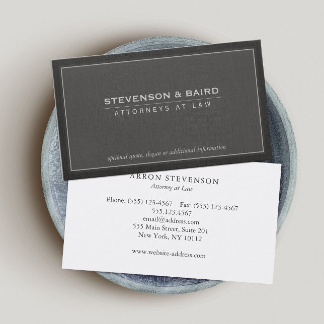 Tarjeta de presentación Procurador Dark Gray Linen (Subido por el creador)