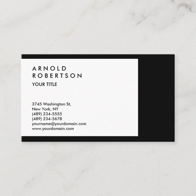 Tarjeta de presentación profesional de borde blanc (Anverso)