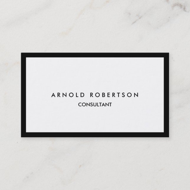 Tarjeta de presentación profesional de borde blanc (Anverso)