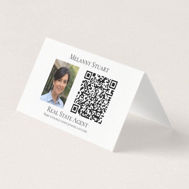 Tarjeta de presentación profesional de código QR F (Anverso)
