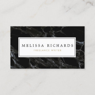 Tarjeta de presentación profesional de mármol negr