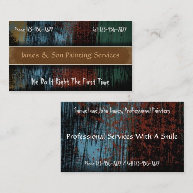 Tarjeta de presentación profesional del contratist (Anverso / Reverso)