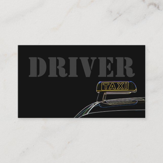 Tarjeta de presentación profesional del taxista pr (Anverso)