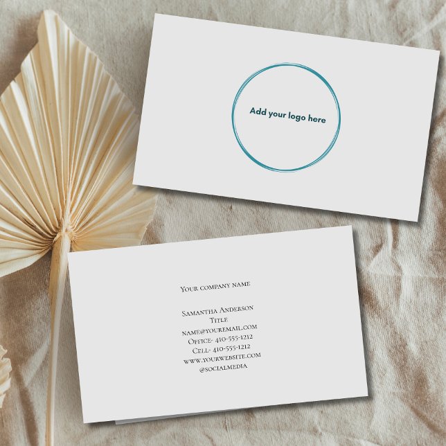 Tarjeta de presentación profesional gris minimalis (Logo Light Gray professional business card)