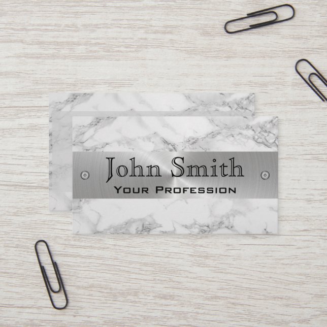 Tarjeta de presentación profesional Marble Steel S (Anverso/Reverso In Situ)