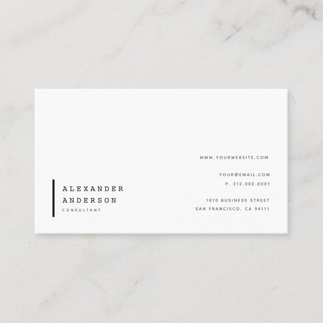 Tarjeta de presentación profesional Minimalista si (Anverso)