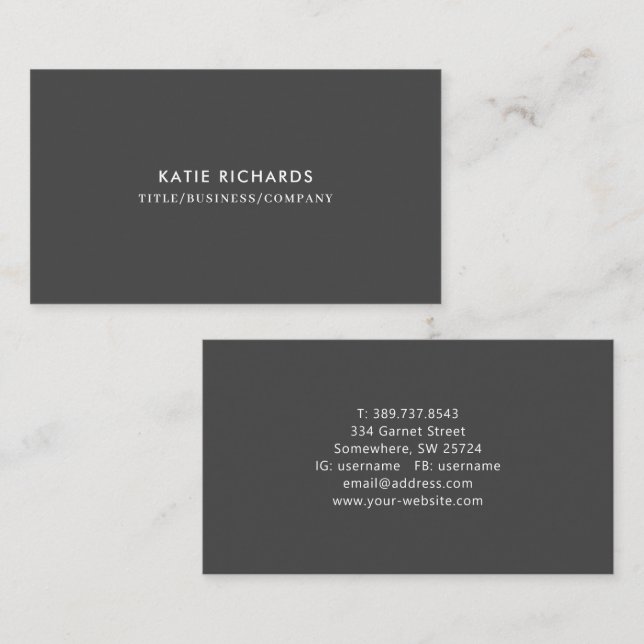 Tarjeta de presentación profesional minimalista y  (Anverso / Reverso)