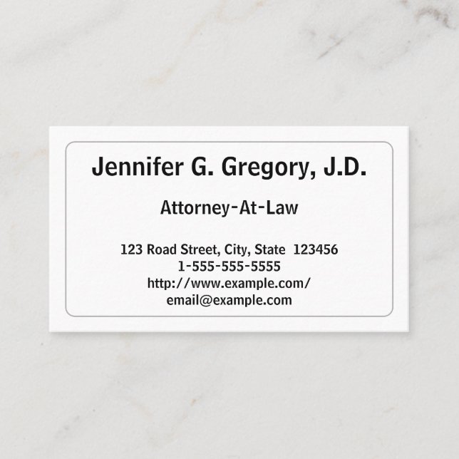 Tarjeta de presentación profesional para abogados (Anverso)