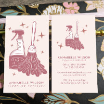 Tarjeta de presentación profesional para la limpie