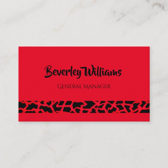 Tarjeta de presentación profesional Red Leopard (Anverso)