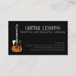 Tarjeta De Presentación Profesor de Guitarra   Lecciones de Eléctrica y Ac