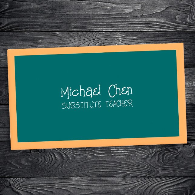 Tarjeta De Presentación Profesor sustituto de la pizarra (Chalkboard Substitute Teacher Calling Cards)