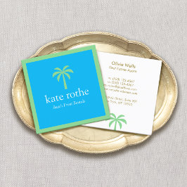 Tarjeta De Presentación Propiedades tropicales Palm Tree Square Calling Ca