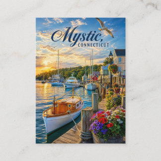 Tarjeta De Presentación Puesta de sol en el puerto de Mystic, Connecticut