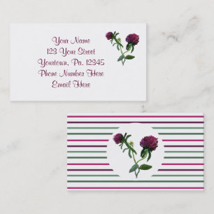 Tarjeta de presentación Purple Clover Flower