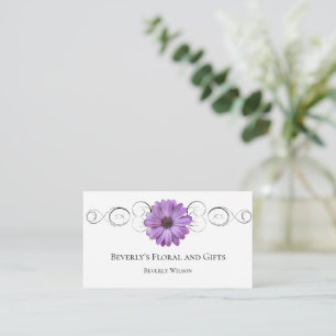 Tarjeta de presentación Purple Daisy Floral Shop