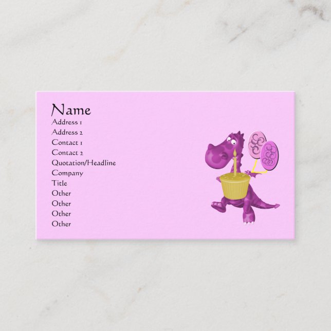 Tarjeta de presentación Purple Dragon Balloons Cum (Anverso)