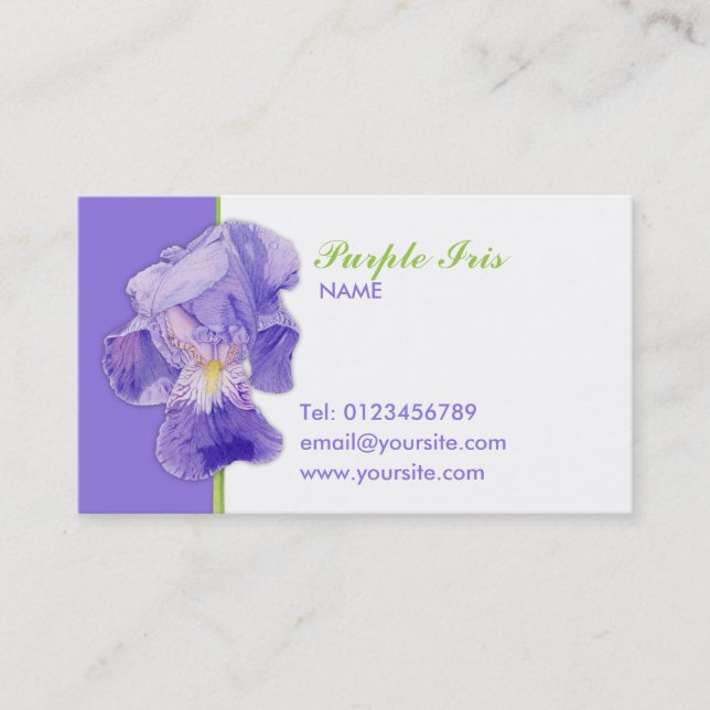Tarjeta de presentación Purple Iris (Anverso)