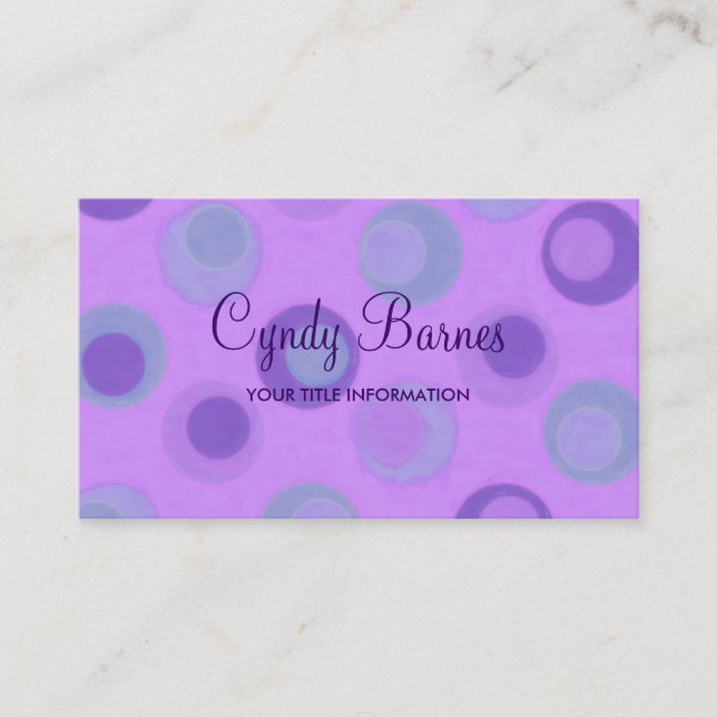 Tarjeta de presentación Purple Verde azulada Dots (Anverso)