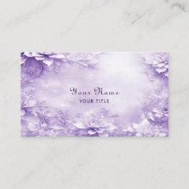 Tarjeta de presentación Purple White Flowers