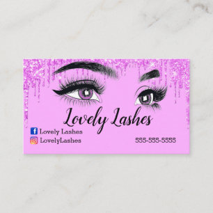 Tarjeta de presentación Purpurinoso de pestañas ro