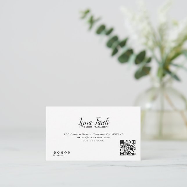 Tarjeta de presentación QR con código de conducta  (Anverso de pie)
