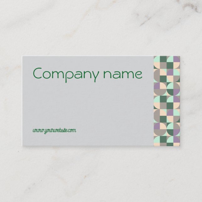 Tarjeta de presentación QR gris azul turquesa tria (Anverso)