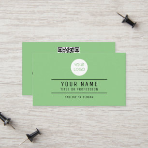 Tarjeta De Presentación QR Nombre de código Profesional Logotipo Sage Verd