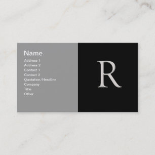 Tarjeta de presentación "R" inicial de Personaliza
