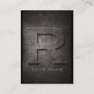 Tarjeta de presentación R Monogramada Metalizado d